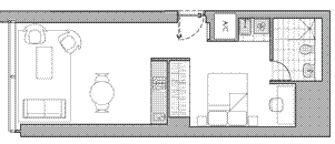 Lumiere Apartments Sydney Studio Floor Plan